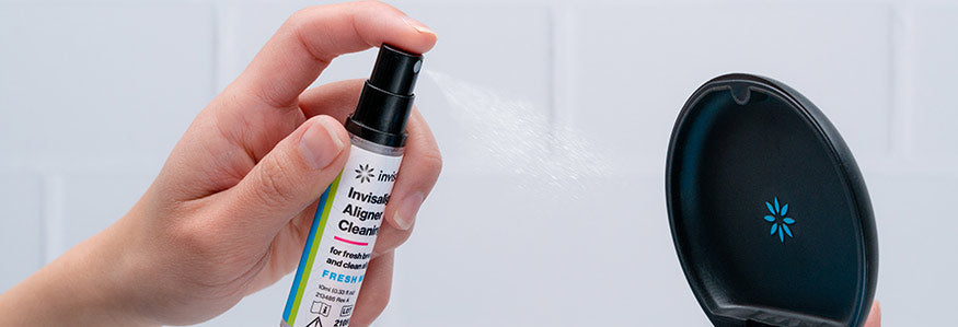 Invisalign cleaning spray being sprayed  collection