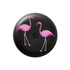 Two flamingos on a black aligner case
