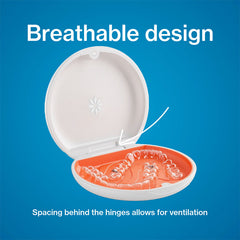 Invisalign white aligner case with breathable design