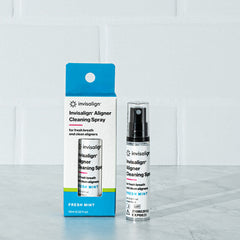 Box of Invisalign cleaning spray