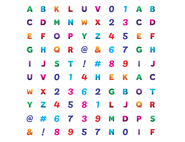 Invisalign stickables letters and numbers theme, Design:Letter