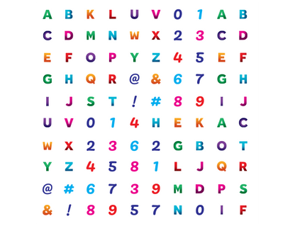 Invisalign stickables letters and numbers theme, Design:Letter